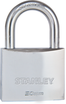 Stanley Solid Brass Standard Shackle Chrome Coated Padlock 30mm/ 40mm/ 50mm