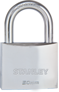 Stanley Solid Brass Standard Shackle Chrome Coated Padlock 30mm/ 40mm/ 50mm