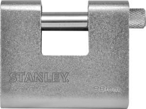 Stanley Solid Brass Rectangular Padlock With Hardened Steel Case 80mm/ 90mm