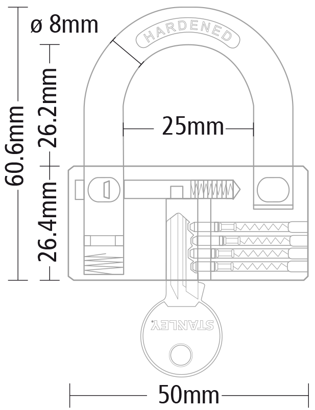 Stanley Barrel Brass Padlock 30mm/ 40mm/ 50mm/ 70mm
