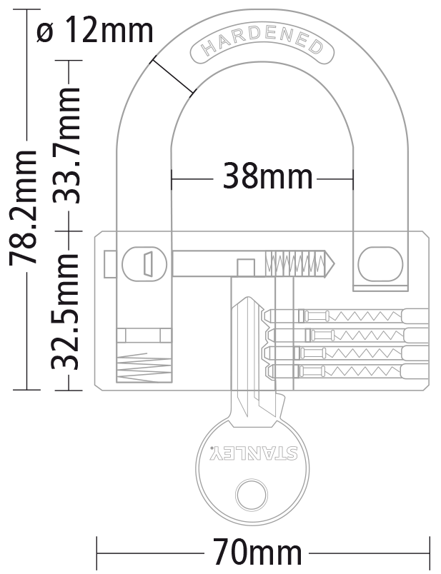 Stanley Barrel Brass Padlock 30mm/ 40mm/ 50mm/ 70mm