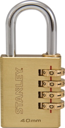 Stanley Solid Brass Combination Padlock 4 Digit 30mm/ 40mm