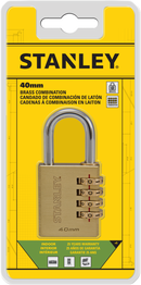 Stanley Solid Brass Combination Padlock 4 Digit 30mm/ 40mm
