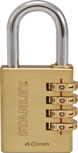 Stanley Solid Brass Combination Padlock 4 Digit 30mm/ 40mm
