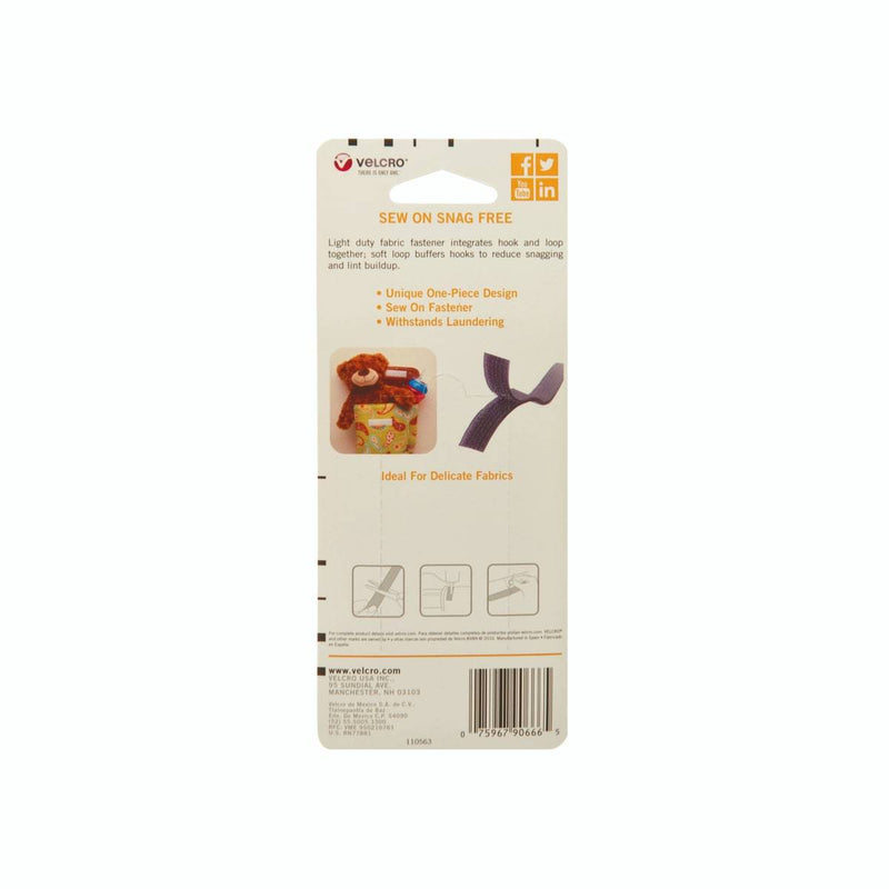 Velcro Brand Sew on Snag Free 1.9 cm X 0.9 Meter Black