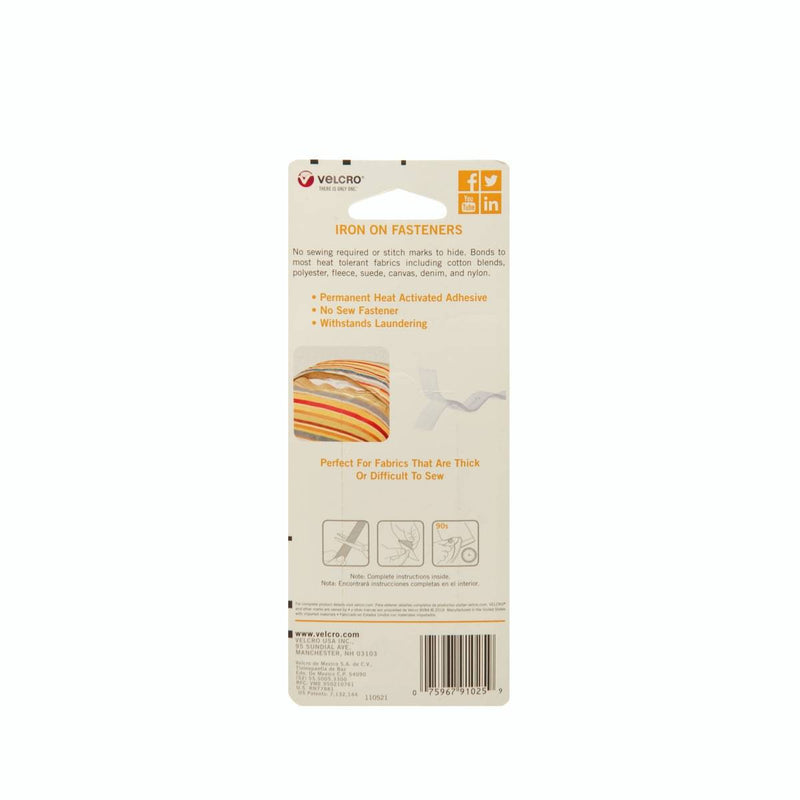 Velcro Brand Iron on Tape 1.9 cm X 60.9 cm White