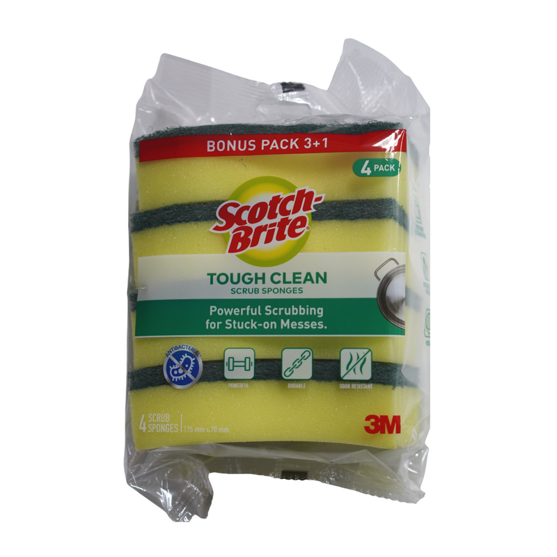3M Scotchbrite Heavy Duty Scrub Sponge 3+1 Value Pack