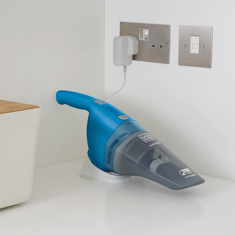 Black & Decker 7.2V Li-Ion Wet & Dry Cyclonic Dustbuster Vacuum (Grey / Blue)